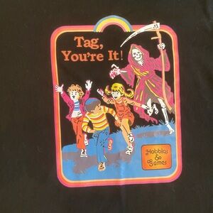 Black Graphic Tee with Colorful Print